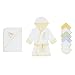 Joy by Carter's hooded towel, robe and 6 pk washcloth - White JOY