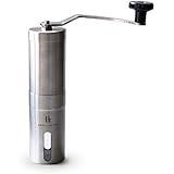Brillante Manual Coffee Grinder - Superior Burr Design for Consistently Brewing Espresso, Pour Over, French Press & Turkish Coffee - Hand Crank Mill with Adjustable Ceramic Conical Burr (BR-MCG-SS1)