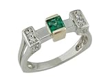 Daicy - size 7.50 14K Gold Emerald & Diamond Ring - B0002HGNVQ