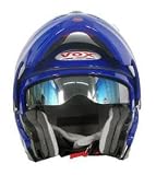 Little Ladies Blue VOX DOT Approved Motorcycle Helmet Full Face Flip Up Motorcycle, Bike and Snowmobile Helmets with Free Accessory Bag -size Large