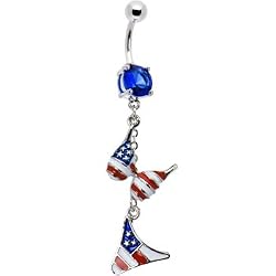 Red White and Blue American Bikini Belly Ring