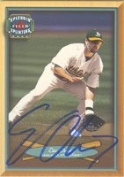 Eric Chavez, Oakland Athletics, 2003 Fleer Splendid Splinters Autographed Card