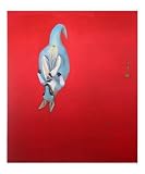"Double back Tuck", Toolache wallaby, from the "Post Extinction " series. Animals Giclee Poster Print by Bethany Jean Fancher, 20x24