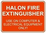 Halon Fire Extinguisher Sign Decal