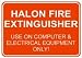 Halon Fire Extinguisher Sign Decal