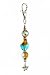 Apparel : Key Chain Purse Clip - Murano Styled Glass ~ Aqua and Brown Twist with Star Charm (MKC4).