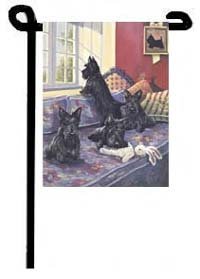 Scotties on a Daybed - Garden Flags