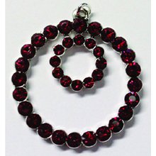 Jolees Jewels July Ruby Pendant Double Crystal Ring
