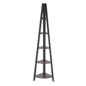 5-Shelf Corner Bookcase - Espresso