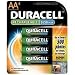 Duracell DC1500B4N Rechargeable AA NiMH Batteries (4 Pack)