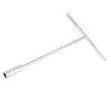 uxcell　T型レンチ　ローレット　ハンドル　クローム　バナジウム　T鋼　バー　六角　ソケット　11mm　1個