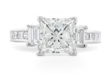1.70 Ct Princess E VS Certified (Clarity Enhanced) Diamond Engagement Ring in 18KW