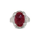 7ct Ruby Rough Cut Diamond Ring Set in Sterling Silver