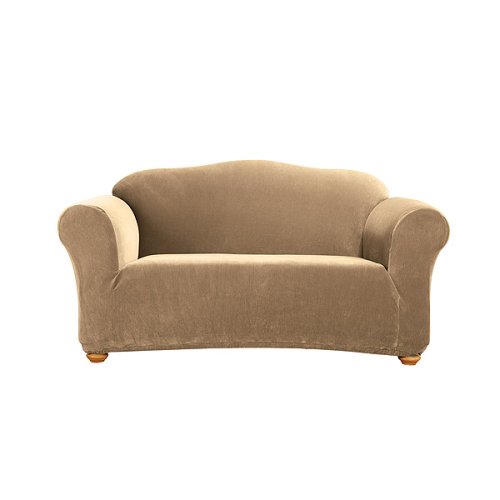 Casual Home Stretch Ribbed Loveseat Slipcover - Beach House Tan