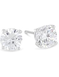 1 Carat GIA Certified Solitaire Diamond Stud Earrings Round Brilliant Shape 4 Prong Push Back (E Color, IF Clarity, 1 ctw)