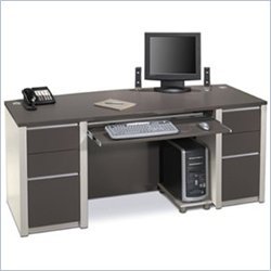 Sanstone and Slate Bestar Connexion Home Office Wood Computer Desk Set