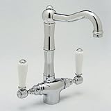 Rohl Country Kitchen Single Hole Bar Faucet with Porcelain Lever Handles