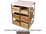 Wine Cellar Innovations Red Oak with Dark Walnut Stain Double Deep Case Rack with Tabletop 37x30x27-in.