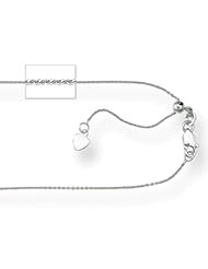 Sterling Silver Rhodium Plated Adjustable Cable Chain (0.9mm)