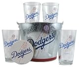 Los Angeles Dodgers Pint Glasses and Beer Bucket Set | MLB L.A. Dodgers Gift Set