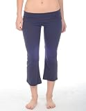 Active Basic Fold Over Cotton Spandex Flare Capris