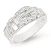 Men's Sterling Silver CZ Buckle Ring - S00060 - Width 10mm.