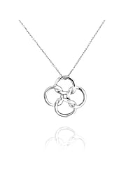 Valentines Day Gifts Bling Jewelry Celtic Knot Open Clover Necklace 925 Silver