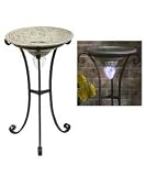 Crackled Resin Solar Birdbath