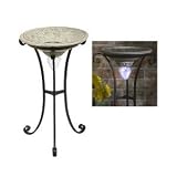 Crackled Resin Solar Birdbath by Ewins