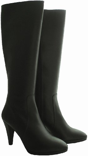 BLACK PREMIUM QUALITY LEATHER KNEE HIGH PLATFORM BOOTS