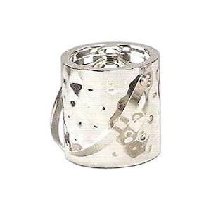 6 High Bolt Hammered Stainless Steel Ice Bucket with Tongs by 
