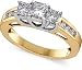 1ctw Princess-Cut Three-Stone Diamond Ring