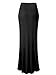 MsBasic Women's Modal Solid Flared Super Soft Fold Over Maxi Skirt