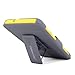 Cellularvilla Kickstand Case For ZTE Max N9520 (Boost Mobile) 3pc 3rd Gen Hard Soft Hybrid Kickstand Case with Holster Belt Clip Case Cover (Yellow Grey)