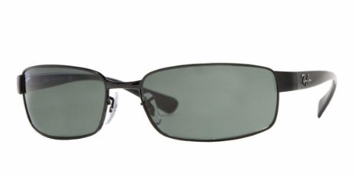 Ray-Ban RB 3364-002 Black-Frame Sunglasses With Crystal Green Lenses- 62mm