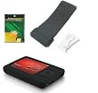 4 in 1 Combo for Creative Zen 4GB, 8GB, 16GB : Black Silicone Skin Case with Screen Protector + Armband + Belt Clip by HappyZone