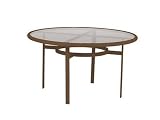 Tropitone Acrylic & Glass Cast Aluminum 48 Round Clear Top Patio Dining Table