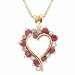 Vermeil (24k Gold over Sterling Silver) Genuine Diamond Accent and Genuine Ruby open Heart Pendant