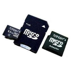 TOPRAM 8GB microSD microSDHC Memory Card with 2 Adapter - TRmicroSD8G2A