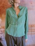 Dolce & Gabbana - $1150 New DOLCE & GABBANA Jade Green Silk Shirt Top 4