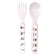 Fork Spoon Set Baby Cie Farm Animals: Les Animaux de la Ferme Melamine Colorful dinnerware with wording