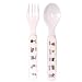 Fork Spoon Set Baby Cie Farm Animals: Les Animaux de la Ferme Melamine Colorful dinnerware with wording