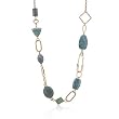 Shiny 14kt Gold-Plated Necklace with Special Colored Stones