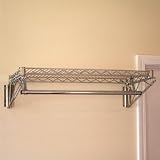 Chrome wire shelving with chrome rod for clothing