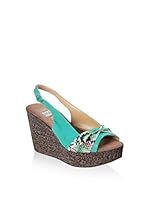 JULIE JULIE Sandalias de cuña (Verde Agua)