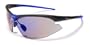 X63 Sunglasses Wrap TR90 Style UV400 Lens for Baseball, Softball, Cycling, Kayaking and All Active Sports (Black & Blue Revo)