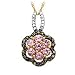 Pink Sapphire and Champagne Diamond Flower Pendant in 10kt. Gold