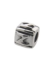Zable(tm) Sterling Silver Block Z-Letter Bead / Charm
