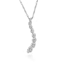 10k White Gold Journey Curve Pendant (.15 cttw, I-J Color, I2-I3 Clarity)