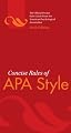 Concise Rules of APA Style (Concise Rules of the American Psychological Association (APA) Style)